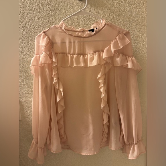 Who What Wear sheer pink blouse - Picture 1 of 3